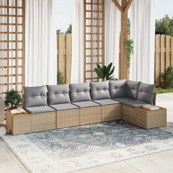 vidaXL Ensemble de canapé de jardin 6 pcs beige et gris clair