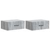 vidaXL Cabinet de chevet mural 2 pc Sonoma gris 49 x 34,5 x 20 cm