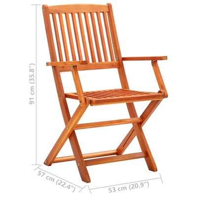 vidaXL Chaises de jardin pliables lot de 8 Bois d'eucalyptus massif