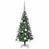 vidaXL Sapin de No&euml;l artificiel pr&eacute;-&eacute;clair&eacute; Vert 120 cm PVC et m&eacute;tal