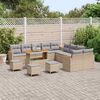 vidaXL Ensemble de canap&eacute; de jardin 14 pcs Beige polyrotin