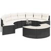 vidaXL Salon de jardin 3 pcs demi-rond noir r&eacute;sine tress&eacute;e