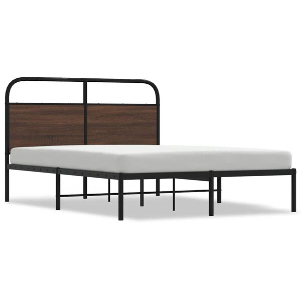 vidaXL Cadre de lit sans matelas 135x190 cm ch&ecirc;ne marron