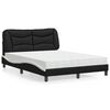 vidaXL Lit avec matelas Hvar noir et blanc 120x200 cm similicuir