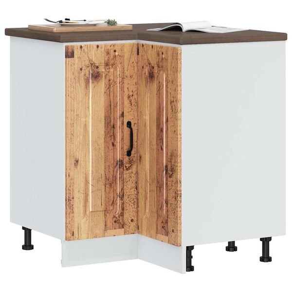 vidaXL Armoire d'angle de cuisine Kalmar vieux bois bois d'ing&eacute;nierie