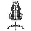 vidaXL Chaise de jeu pivotante et repose-pied Noir et blanc Similicuir