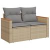 vidaXL Salon de jardin avec coussins 9pcs m&eacute;lange beige r&eacute;sine tress&eacute;e