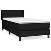 vidaXL Sommier &agrave; lattes de lit avec matelas Noir 90x190 cm Tissu