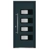 vidaXL Porte d'entr&eacute;e Anthracite 100x210 cm Aluminium et PVC