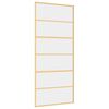 vidaXL Porte coulissante doré 90x205 cm verre ESG clair et aluminium