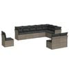 vidaXL Salon de jardin avec coussins 10 pcs gris r&eacute;sine tress&eacute;e