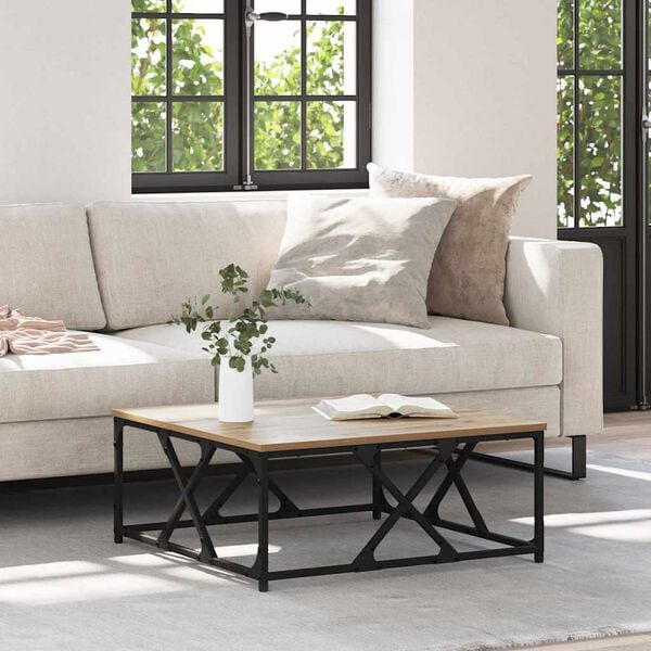 vidaXL Table basse Ch&ecirc;ne artisanal 70 x 70 x 30 cm Bois d'ing&eacute;nierie