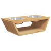 vidaXL Bols sur&eacute;lev&eacute;s pour chiens 35,5x18x10,5 cm bambou