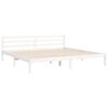 vidaXL Cadre de lit sans matelas blanc 200x200 cm bois massif