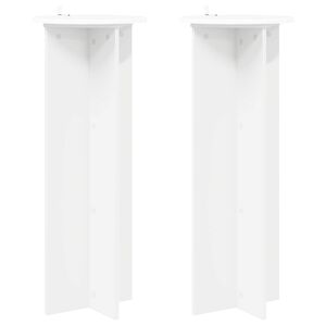 vidaXL Support de Plante 2 pcs Blanc &Oslash;40 x 100 cm Bois d'ing&eacute;nierie