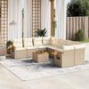 vidaXL Salon de jardin avec coussins 9 pcs beige r&eacute;sine tress&eacute;e