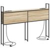 vidaXL Headboard de Rangement avec Station de Charge Ch&ecirc;ne sonoma