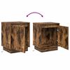 vidaXL Cabinet de chevet avec 2 pcs Ch&ecirc;ne fum&eacute; 39 x 34.5 x 50 cm