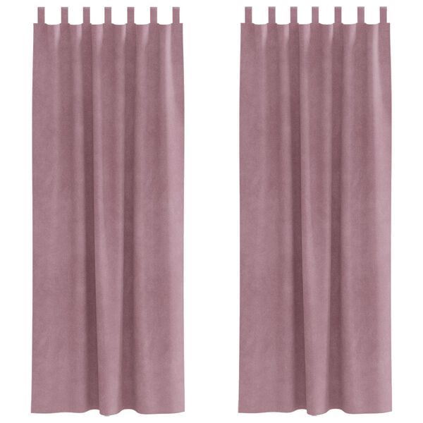 vidaXL Rideaux occultants 2 pcs Rose foncé 140 x 225 cm Velours