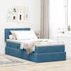 vidaXL Lit de Rangement avec matelas Bleu fonc&eacute; 90 x 190 cm Velours