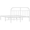 vidaXL Cadre de lit m&eacute;tal sans matelas et t&ecirc;te de lit blanc 140x190 cm