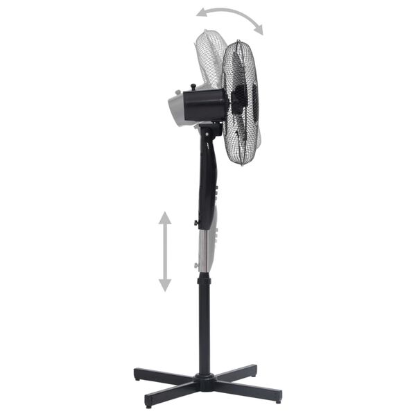 vidaXL Ventilateur sur pied &Phi;40 cm 120 cm Noir