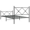 vidaXL Cadre de lit métal sans matelas avec pied de lit noir 107x203cm
