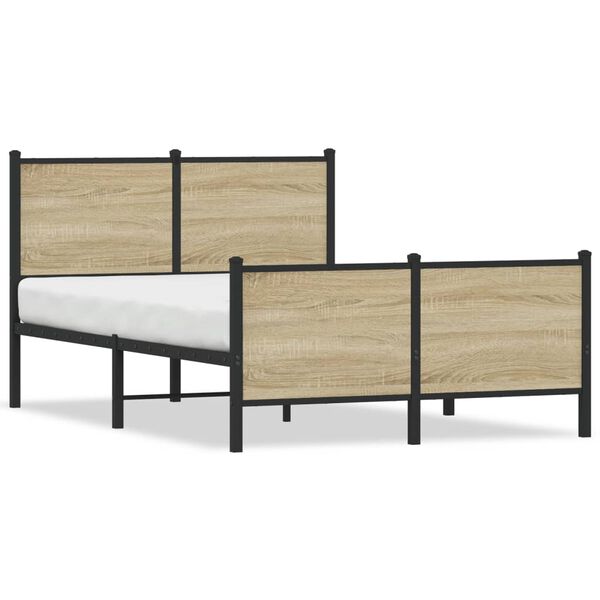 vidaXL Cadre de lit en métal sans matelas chêne sonoma 120x190 cm