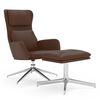 vidaXL Chaise de relaxation avec tabouret Marron brillant Similicuir