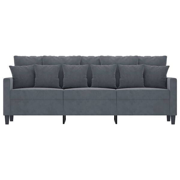 vidaXL Canap&eacute; &agrave; 3 places Gris fonc&eacute; 180 cm Velours