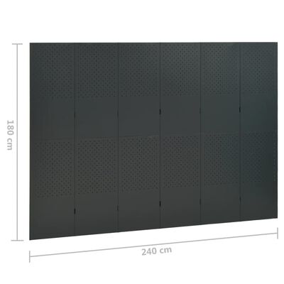 vidaXL Cloisons de séparation 6 panneaux 2 pcs Anthracite 240x180 cm