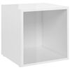 vidaXL Ensemble de meubles TV 3 pcs Blanc brillant Bois d'ingénierie