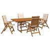vidaXL Ensemble de salle &agrave; manger d'ext&eacute;rieur avec parasol 6 pc
