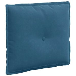 vidaXL Coussin de Dos Bleu 50 x 45 cm Tissu en velours c&ocirc;tel&eacute;