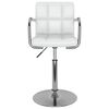 vidaXL Tabouret de bar Blanc Similicuir