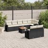 vidaXL Salon de jardin 9 pcs avec coussins noir r&eacute;sine tress&eacute;e
