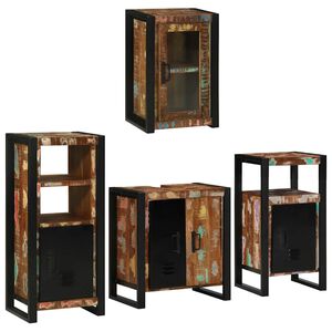 vidaXL Ensemble de mobilier de salle de bain 4 pcs Bois massif recycl&eacute;