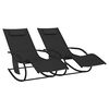vidaXL Chaises longues à bascule 2 pcs Noir Acier et textilène