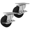 vidaXL Roulettes 2 pi&egrave;ces Noir et argent&eacute; 50,7 x 50,7 x 24,4 mm