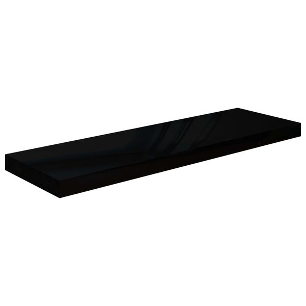 vidaXL Étagère murale flottante 2 pcs Noir brillant 80x23,5x3,8 cm MDF