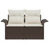 vidaXL Canapé de jardin avec coussin Marron 141 x 62 x 69 cm polyrotin
