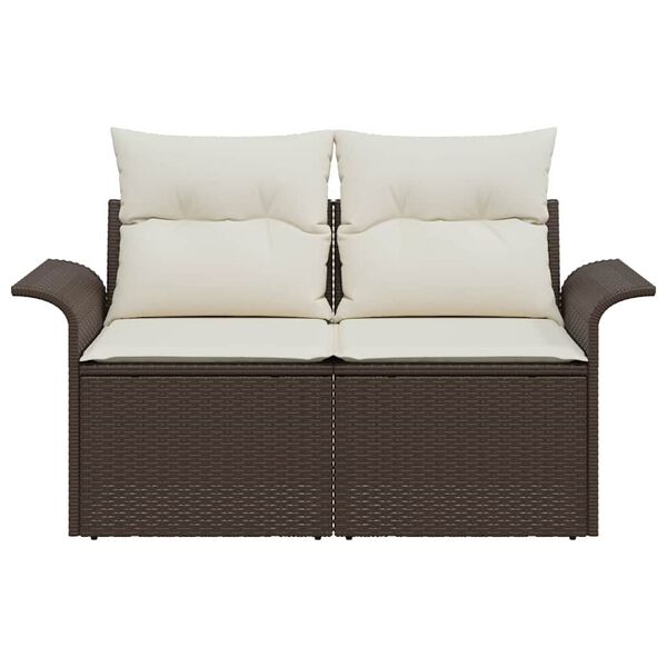 vidaXL Canapé de jardin avec coussin Marron 141 x 62 x 69 cm polyrotin