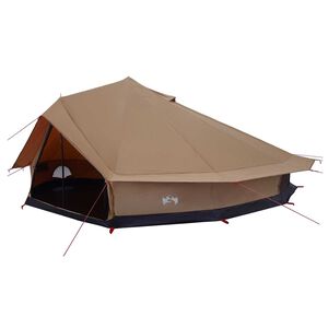 vidaXL Tente familiale Marron 12-Personnes Polycoton
