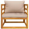 vidaXL Chaise de jardin avec coussins taupe bois massif d'acacia