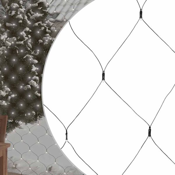 vidaXL Filet lumineux blanc froid de No&euml;l 3x3 m 306 LED Int/ext