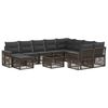 vidaXL Ensemble de canap&eacute; de jardin 11 pc Gris polyrotin