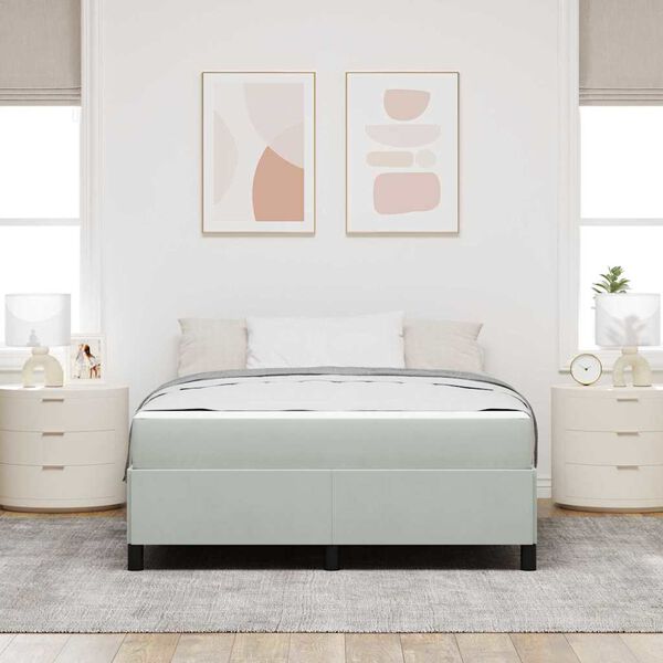 vidaXL Cadre de lit avec matelas Gris clair 140 x 200 cm tissu