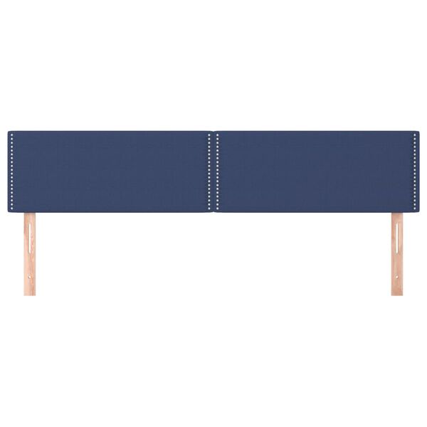vidaXL T&ecirc;tes de lit 2 pcs Bleu 80x5x78/88 cm Tissu