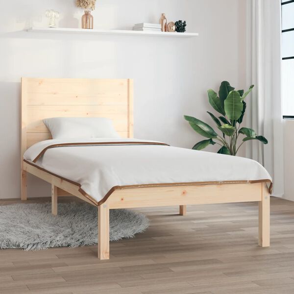 vidaXL Cadre de lit sans matelas 75x190 cm bois massif
