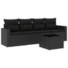 vidaXL Salon de jardin 5 pcs avec coussins noir r&eacute;sine tress&eacute;e